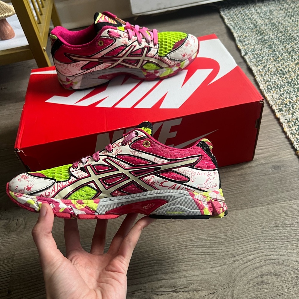 ASICS Women’s Gel-Noosa Tri 6 Pink Lime Green T163N - Picture 4 of 8